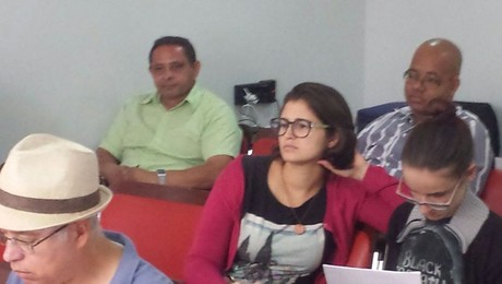 Diretor do Sintsprev-MS​​ participando do encontro com dirigentes em Brasília