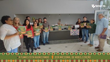 Trabalhadores da Funai em Campo Grande e Dourados protestam pelo PCI e por Demarcação Já!