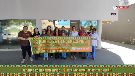 Trabalhadores da Funai em Campo Grande e Dourados protestam pelo PCI e por Demarcação Já!
