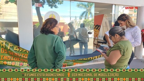 Trabalhadores da Funai em Campo Grande e Dourados protestam pelo PCI e por Demarcação Já!